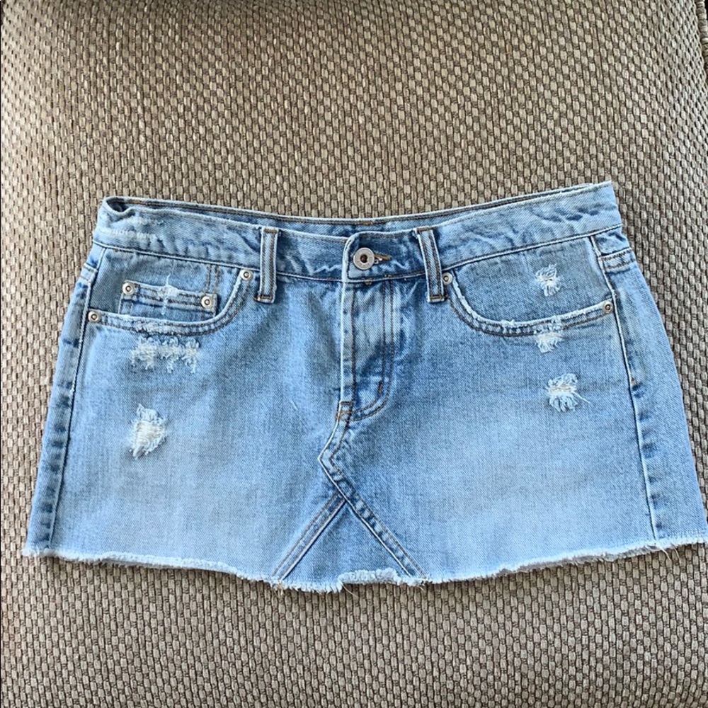 Taunt Micro Mini Denim Skirt
